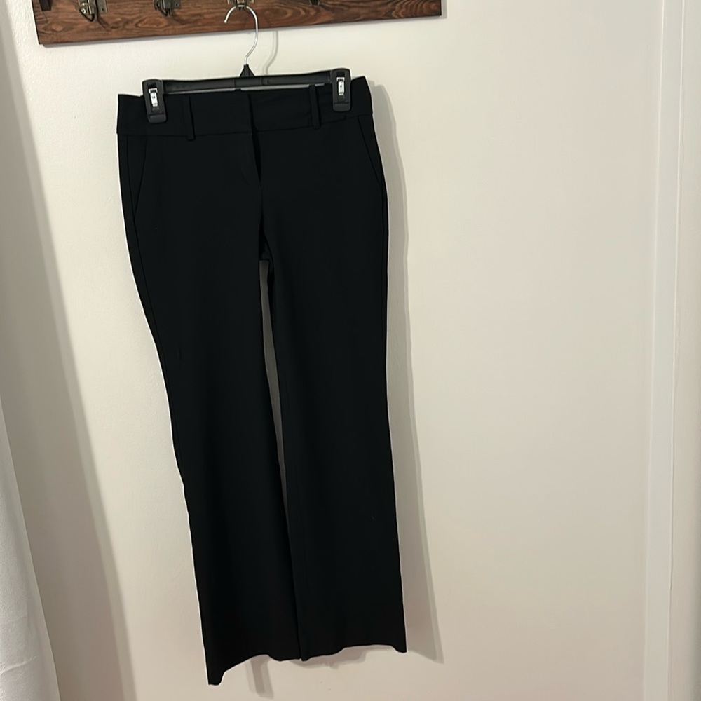 Ann Taylor petite black bootcut trouser dress pants size 0P wool polyester blend